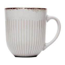 Caneca 380ml De Cerâmica Linear Cinza